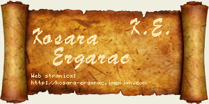 Kosara Ergarac vizit kartica